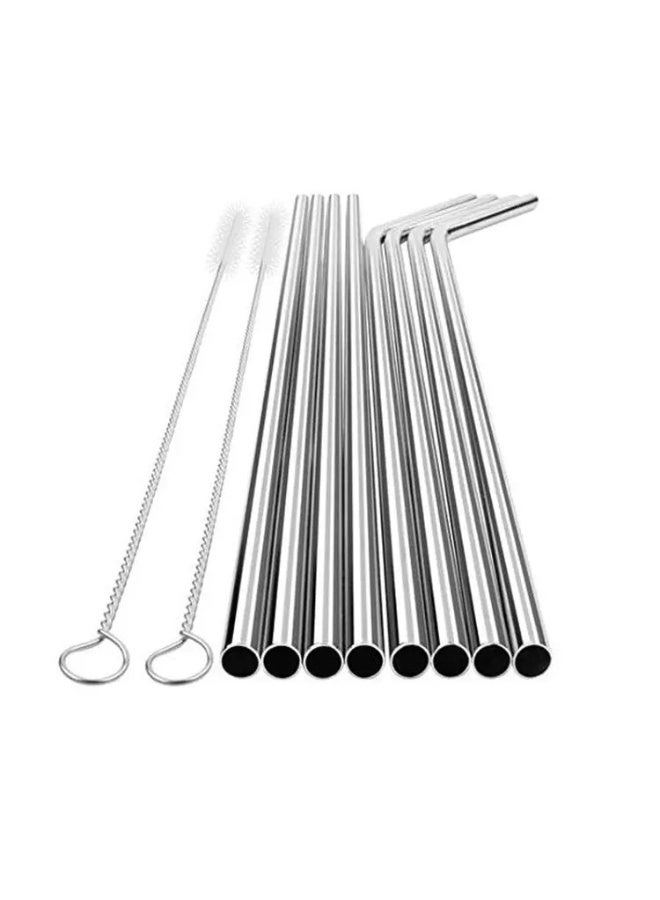 Cazadora Stainless Steel Reusable Straws Set of 8 with 2 Cleaning Brushes Silver Eco Friendly Metal Drinking Straws for Hot and Cold Beverages Fruit Juice Water Coffee Tea Smoothies Durable Food Grade Stainless Steel Smooth Rounded Edges Safe for Adults and Kids Reusable Straw Set for Home Kitchen Café Bar Restaurant Outdoor Travel Party Use Plastic Free Sustainable Alternative Easy Clean Long Length Straws Suitable for Standard Glasses Cups Tumblers Dishwasher Safe Rust Resistant High Quality Steel Straws Set Model 7602 Made in China - Image 5